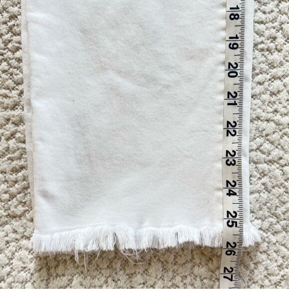 Liverpool Distressed The Crop Straight White Women's Freyed Hem Jeans Size 10/30 - Picture 6 of 15